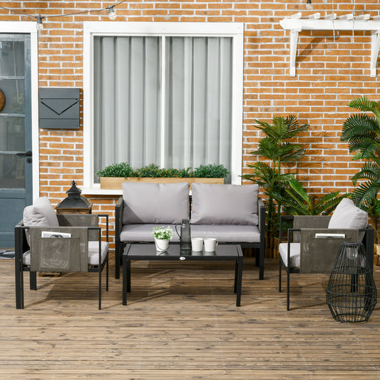 outsunny-4-piece-metal-garden-furniture-set-with-tempered-glass-coffee-table-patio-set-loveseat-single-armchairs-with-padded-cushions-light-grey