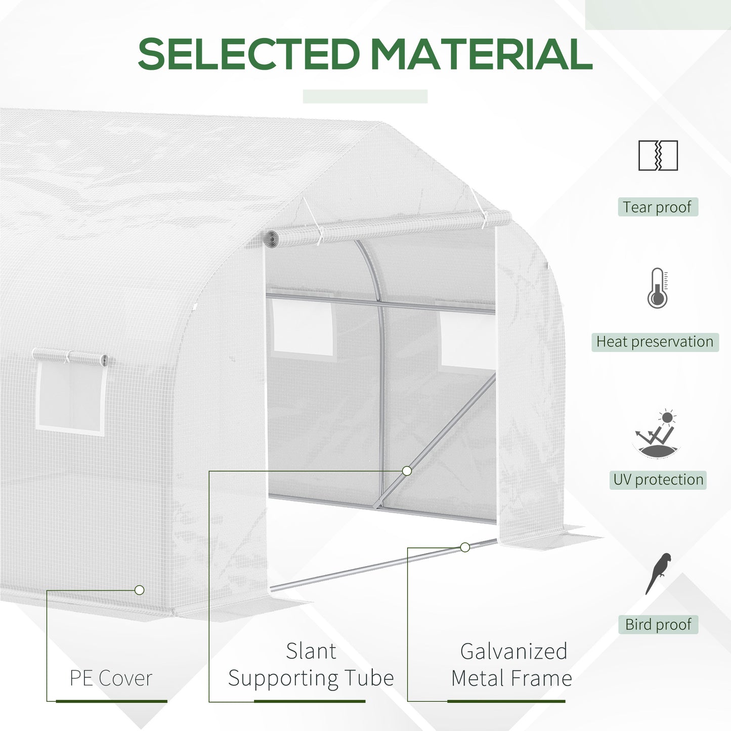 outsunny-4-5-x-3-x-2m-walk-in-greenhouse-polytunnel-greenhouse-garden-hot-house-with-steel-frame-roll-up-door-and-windows-white