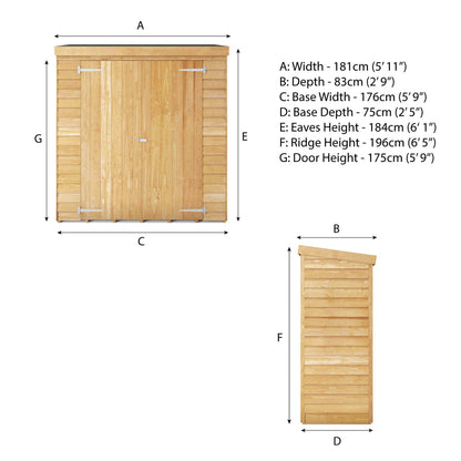 6 X 2'6 Overlap Pent Storage