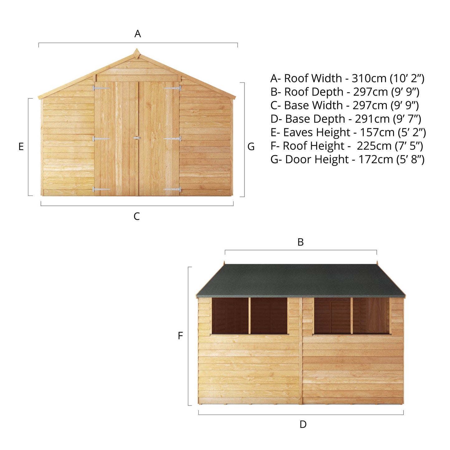 10 X 10 Overlap Apex Shed