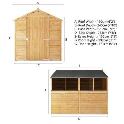 8 X 6 Overlap Apex - Single Door