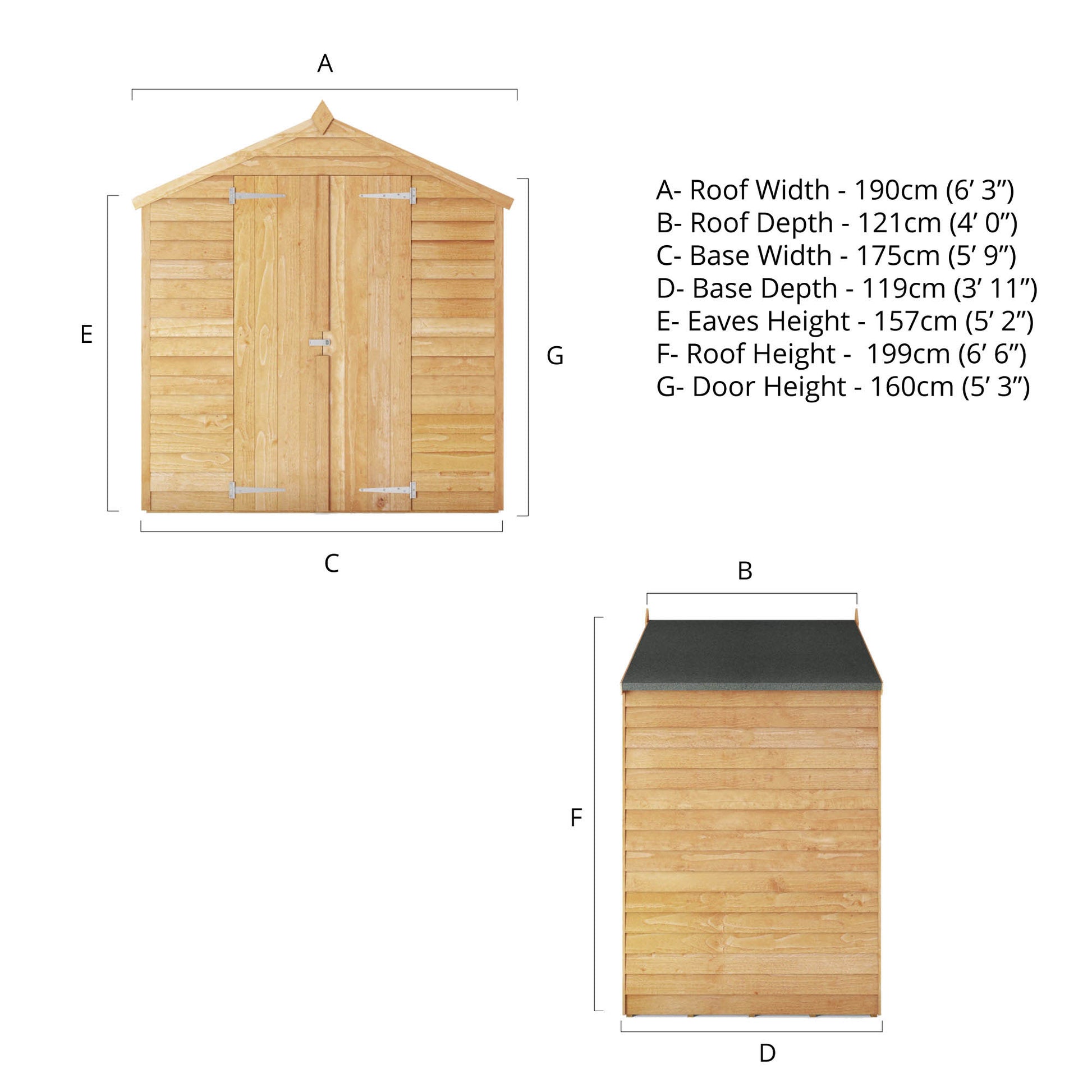 4 X 6 Overlap Apex - Double Door - Windowless