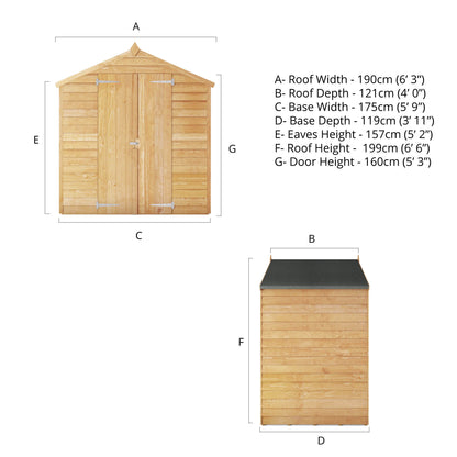 4 X 6 Overlap Apex - Double Door - Windowless