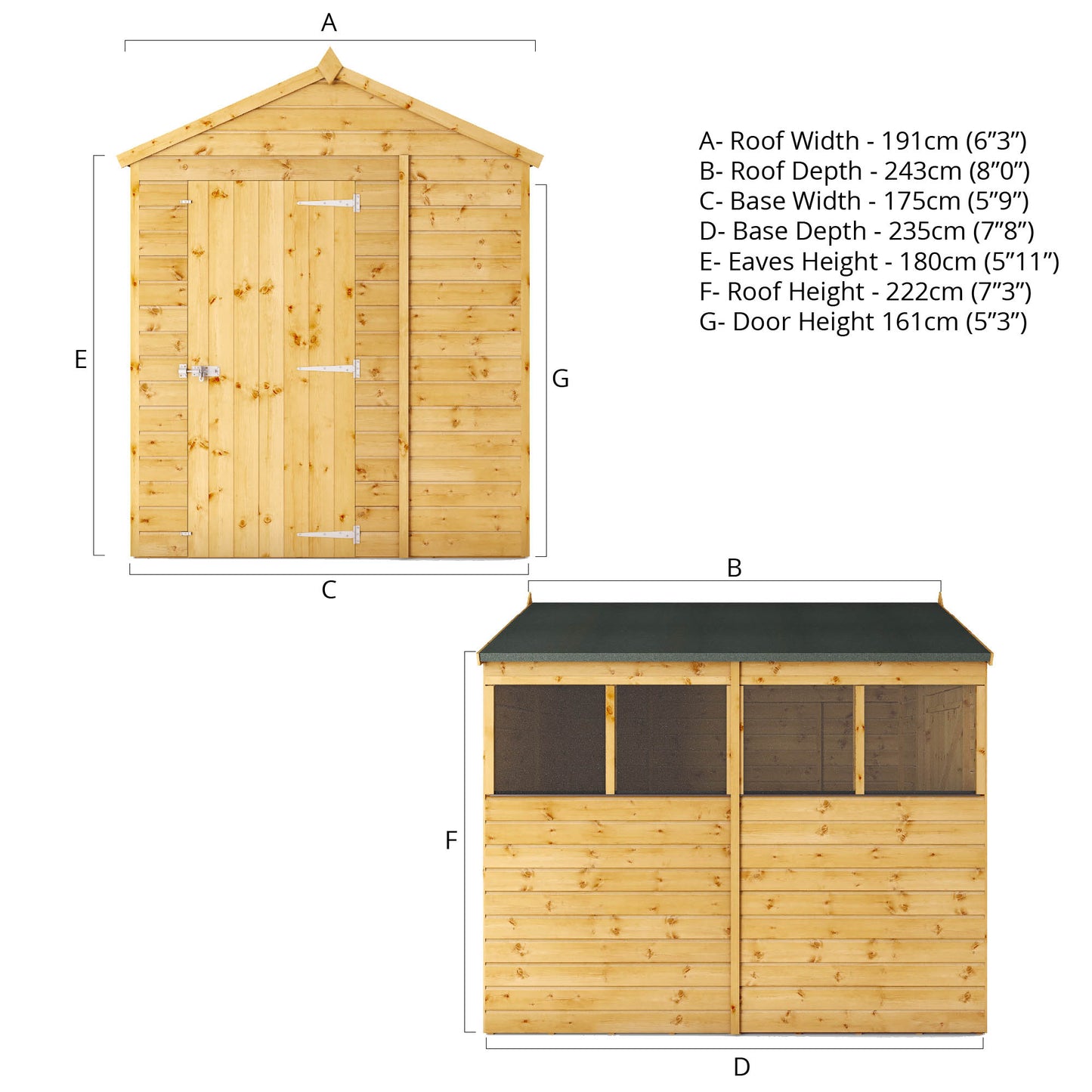 8 X 6 Shiplap Apex