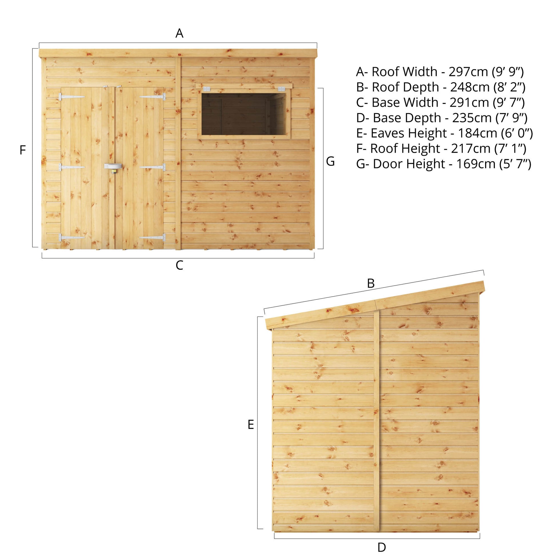 10 X 8 Shiplap Pent