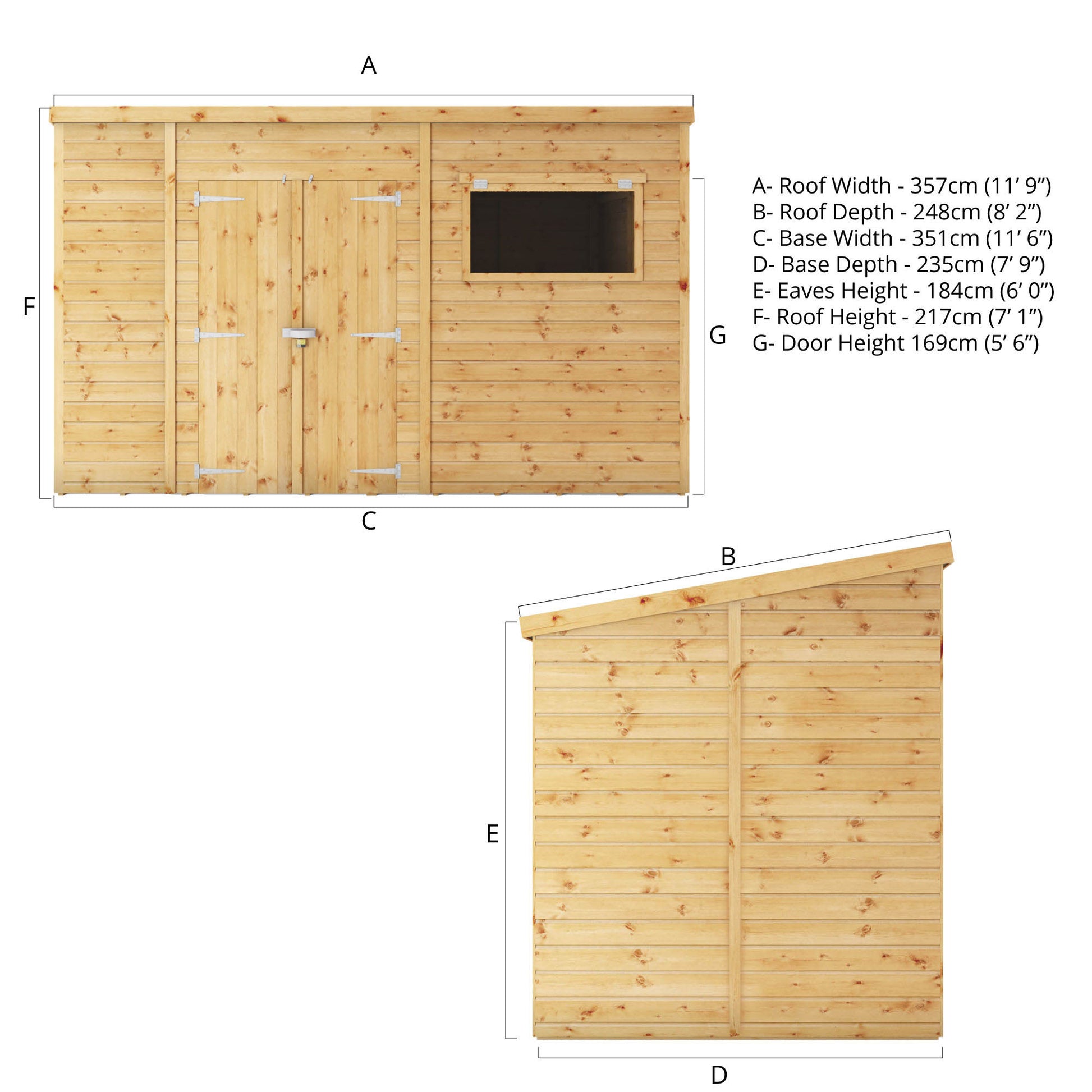 12 X 8 Shiplap Pent