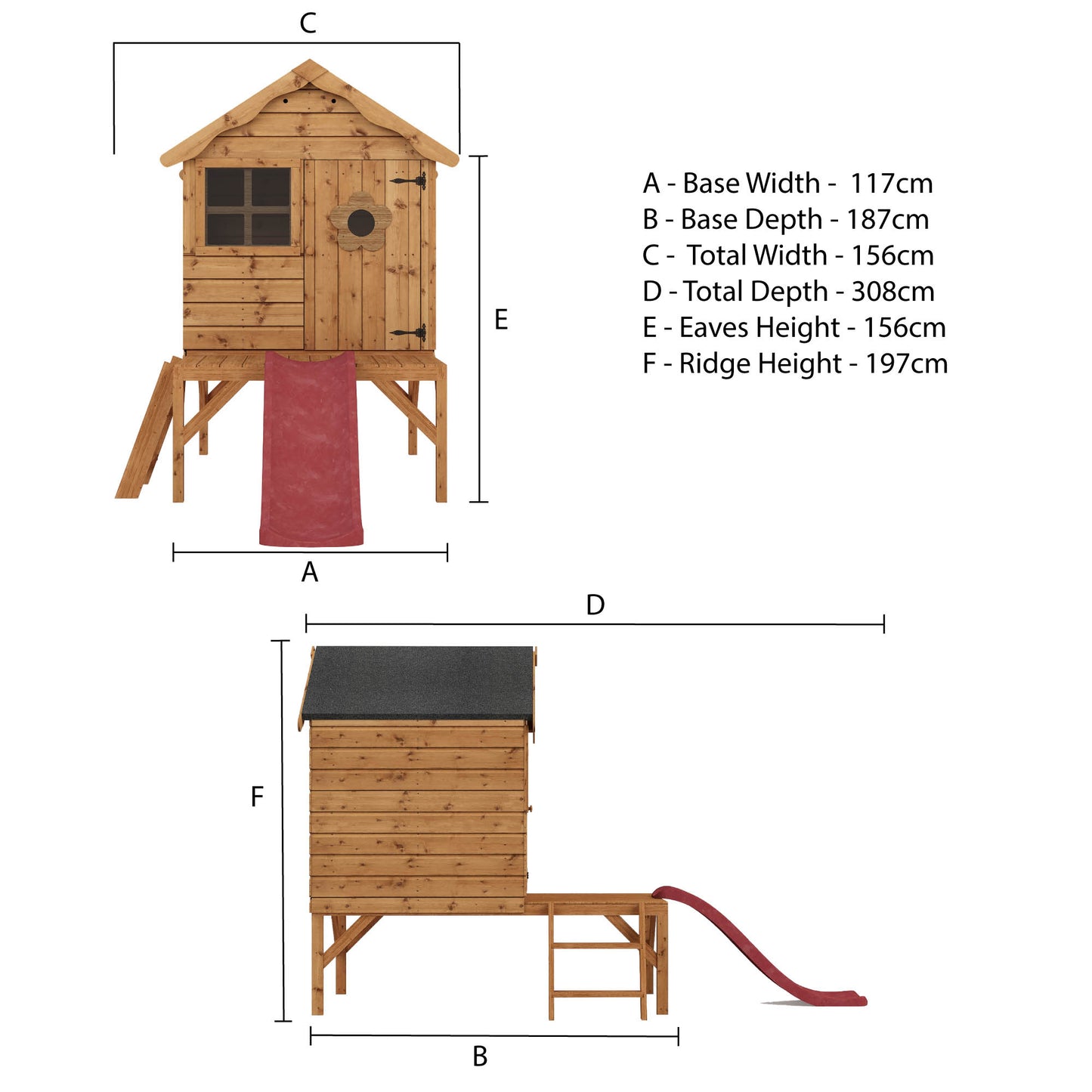 Snug Playhouse With Tower & Slide