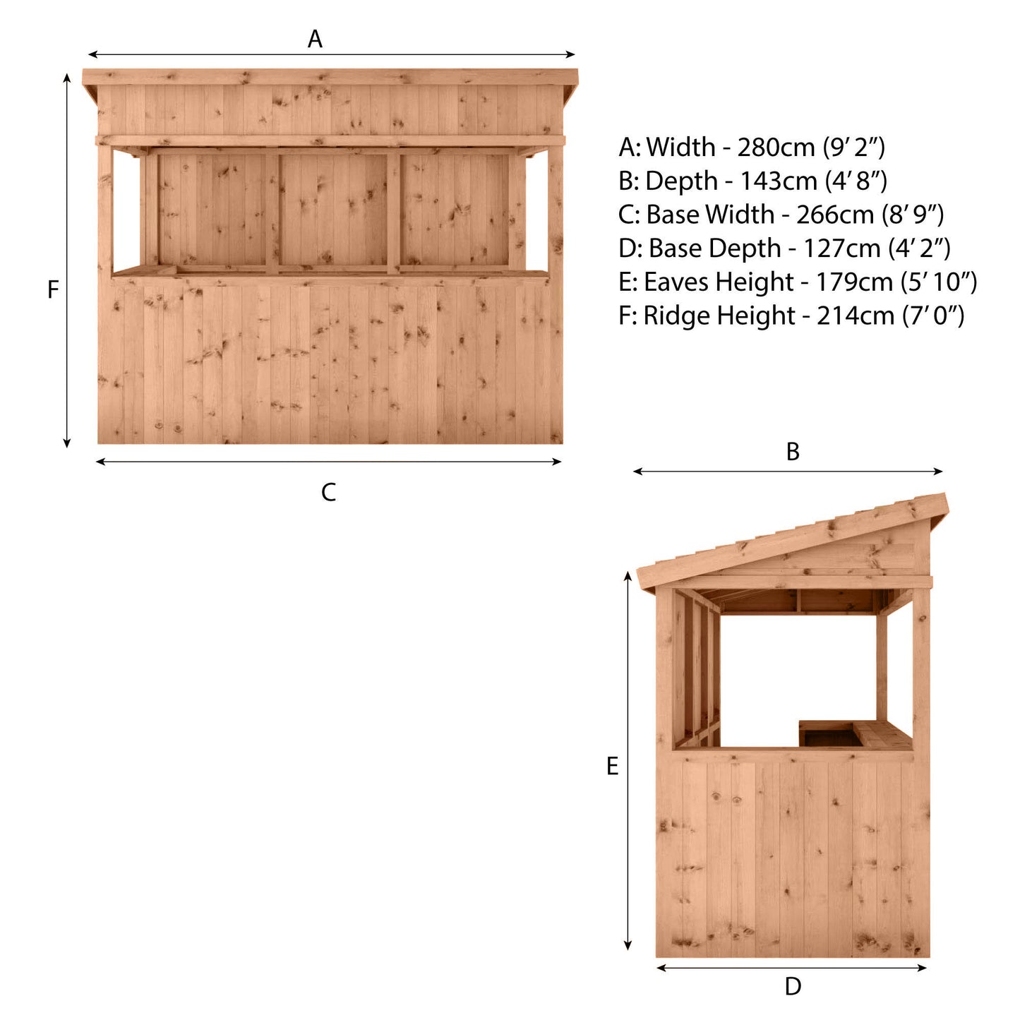 Premium Pressure Treated Garden Bar 9 X 4