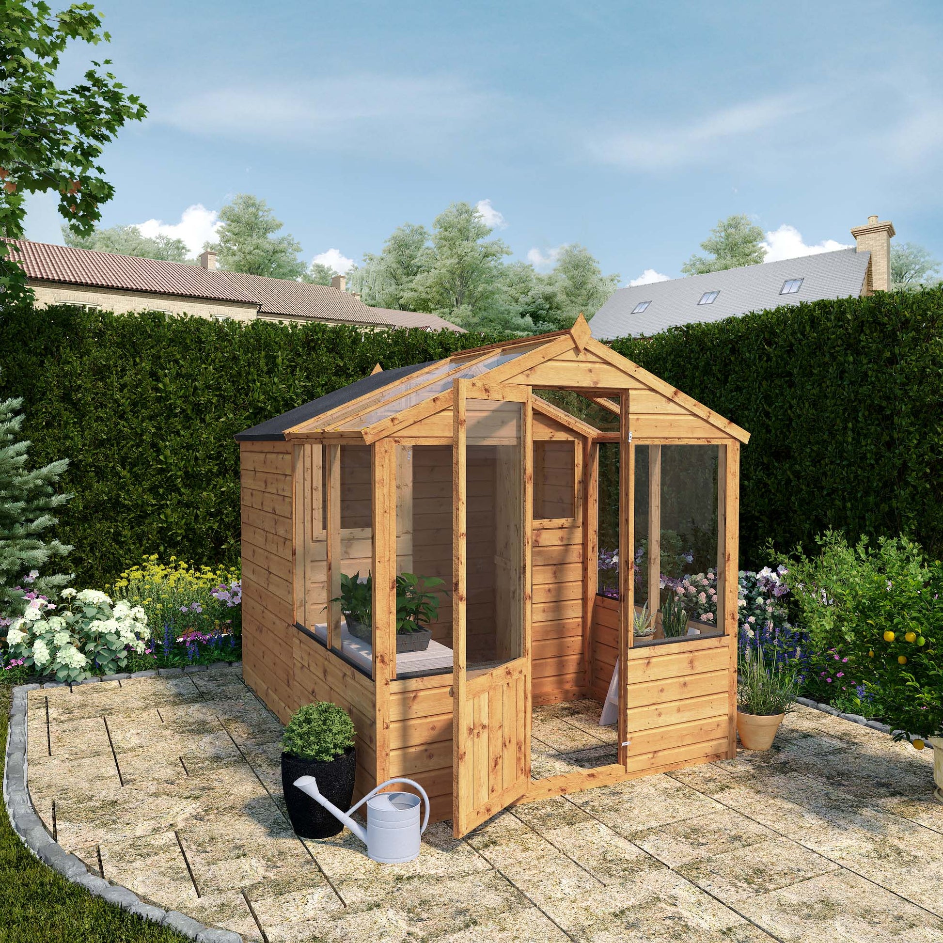 8 X 6 Traditional Apex Greenhouse Combi Shed