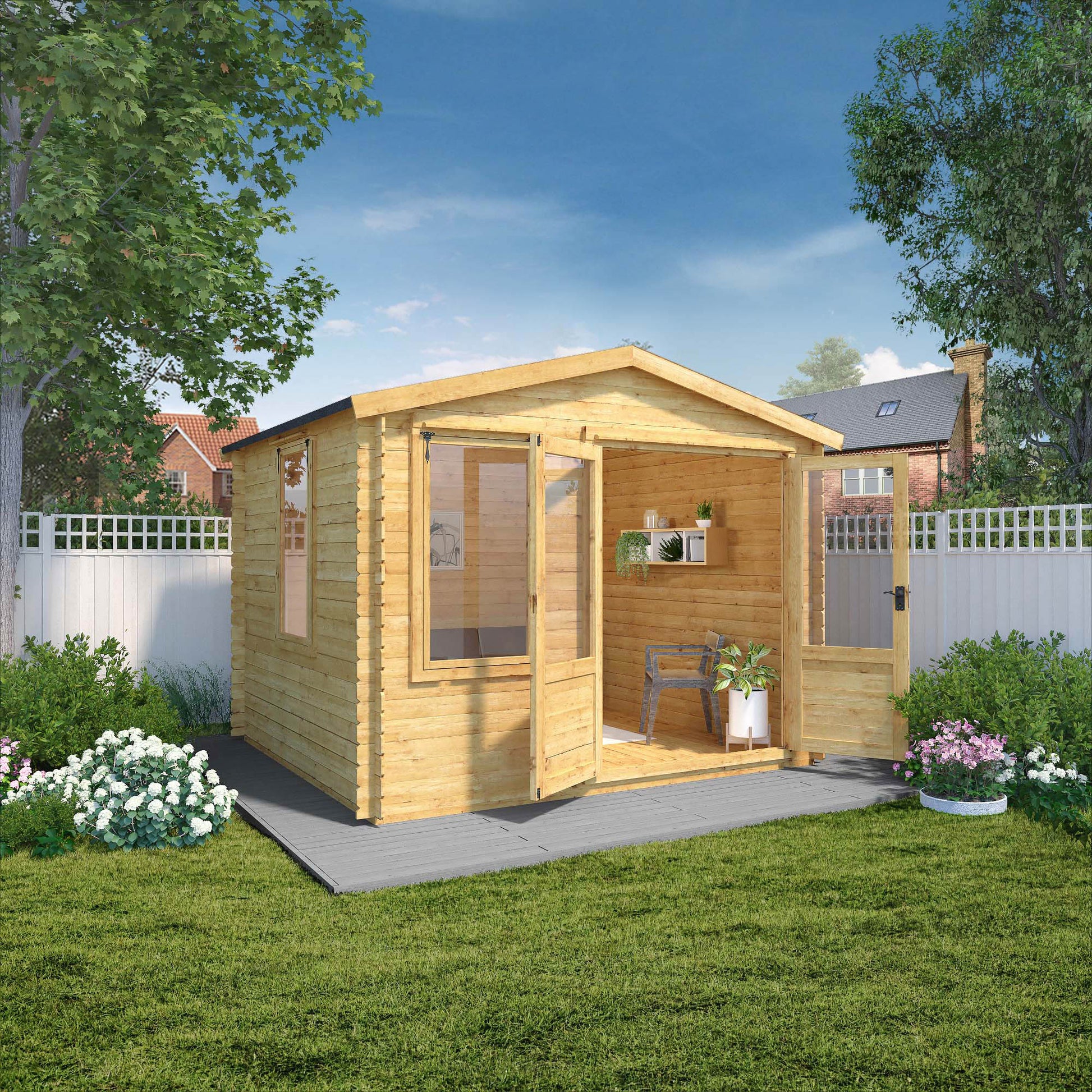 3.3M X 3.0M Log Cabin - 19Mm