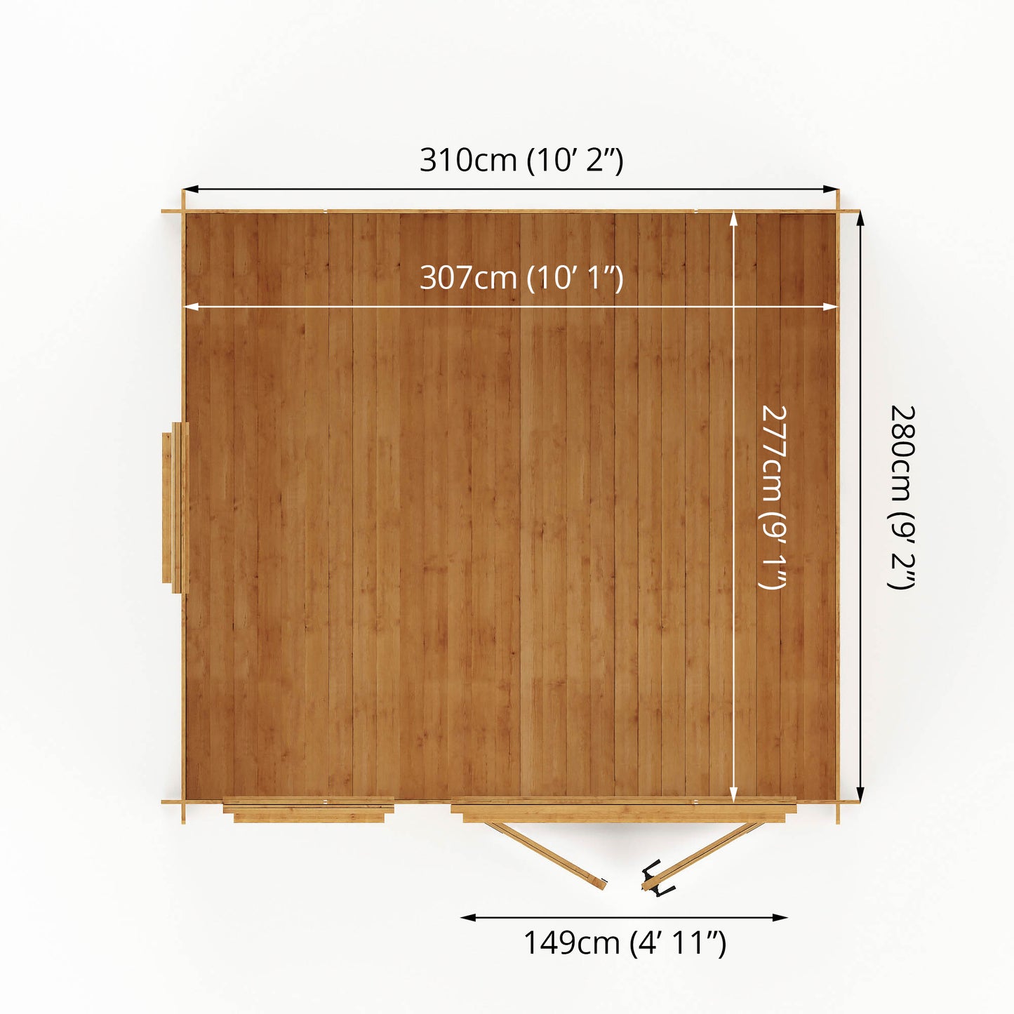 3.3M X 3.0M Log Cabin - 19Mm