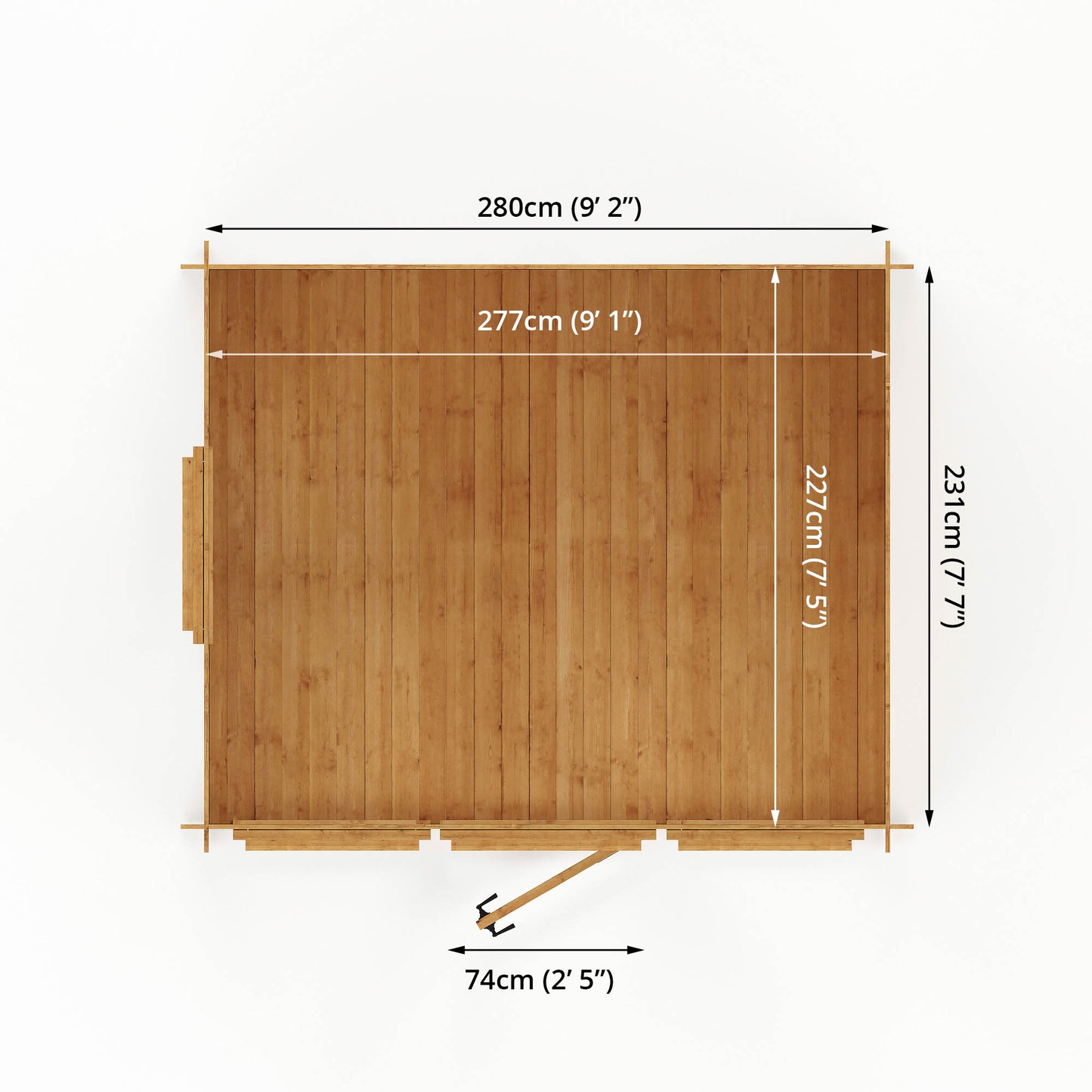 3M X 2.5M Log Cabin - 19Mm