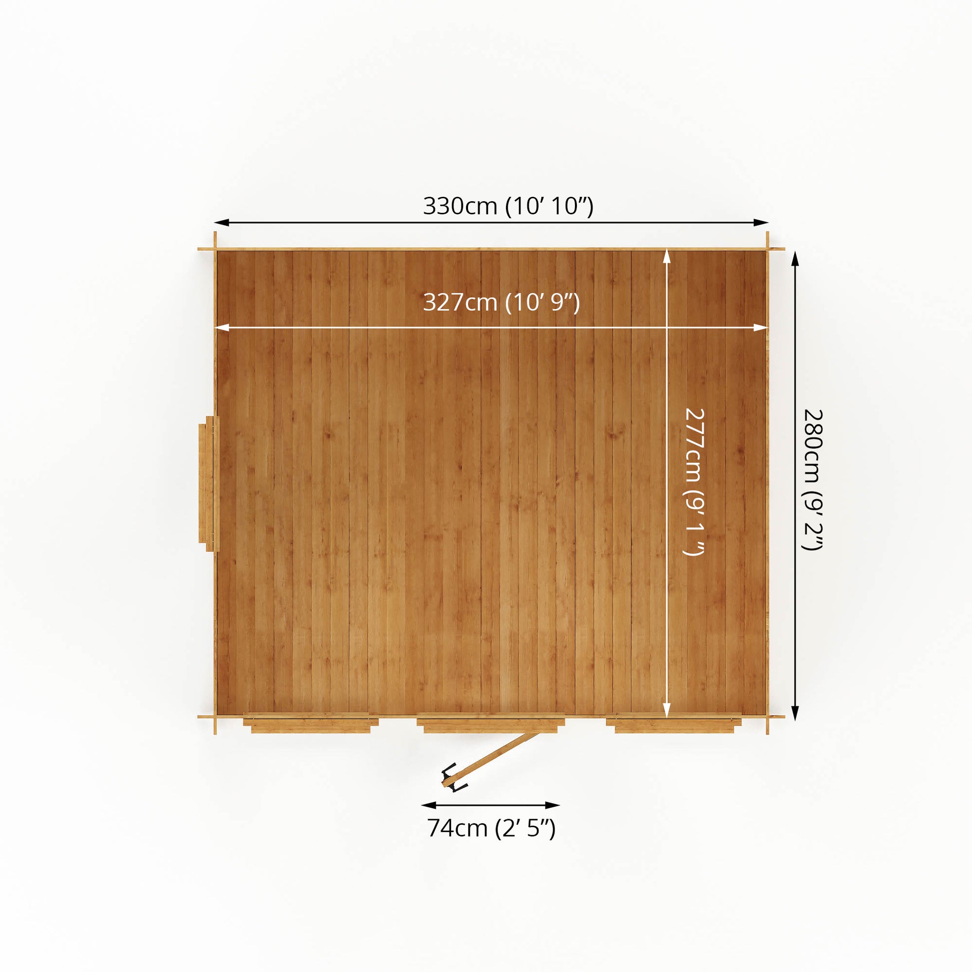 3.5M X 3M Log Cabin - 19Mm