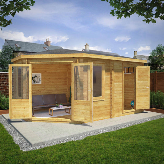 5M X 3M Corner Lodge Plus - 28Mm Double Glazed (Side Shed)