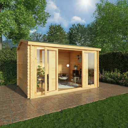 4M X 3M Home Office Director Log Cabin - 28Mm