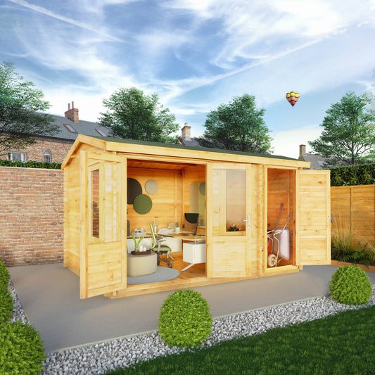 4.1M X 3M Home Office Elite With Side Shed - 28Mm