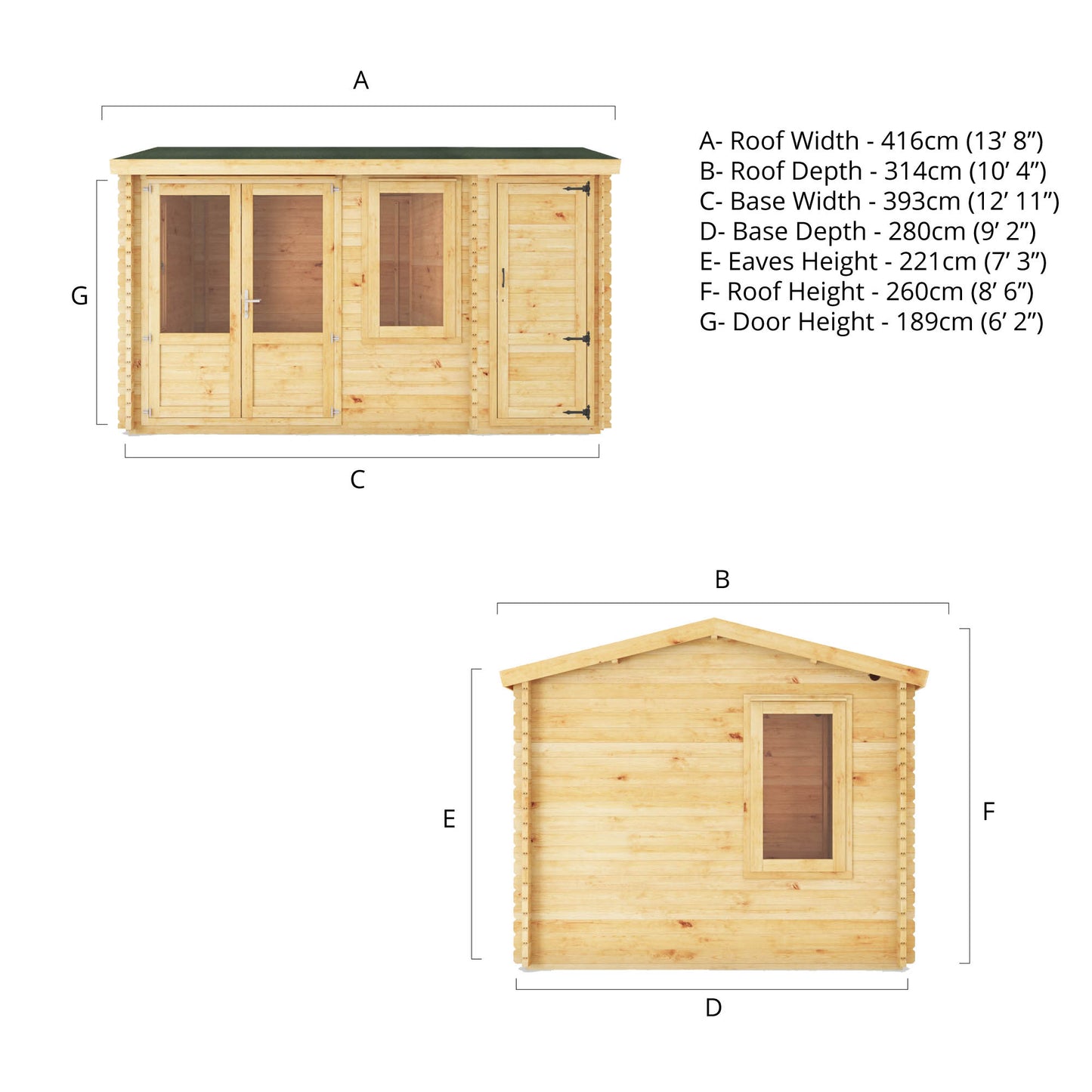 4.1M X 3M Home Office Elite With Side Shed - 34Mm