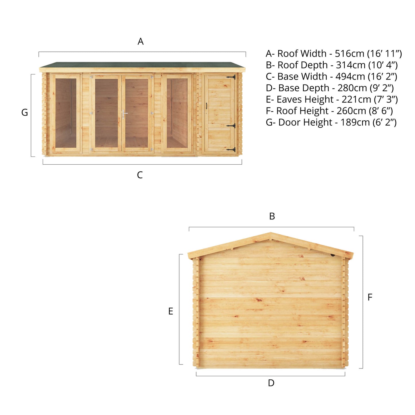 5.1M X 3M Home Office Director With Side Shed - 28Mm