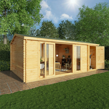 6.1M X 4M Home Office Director With Side Shed - 28Mm