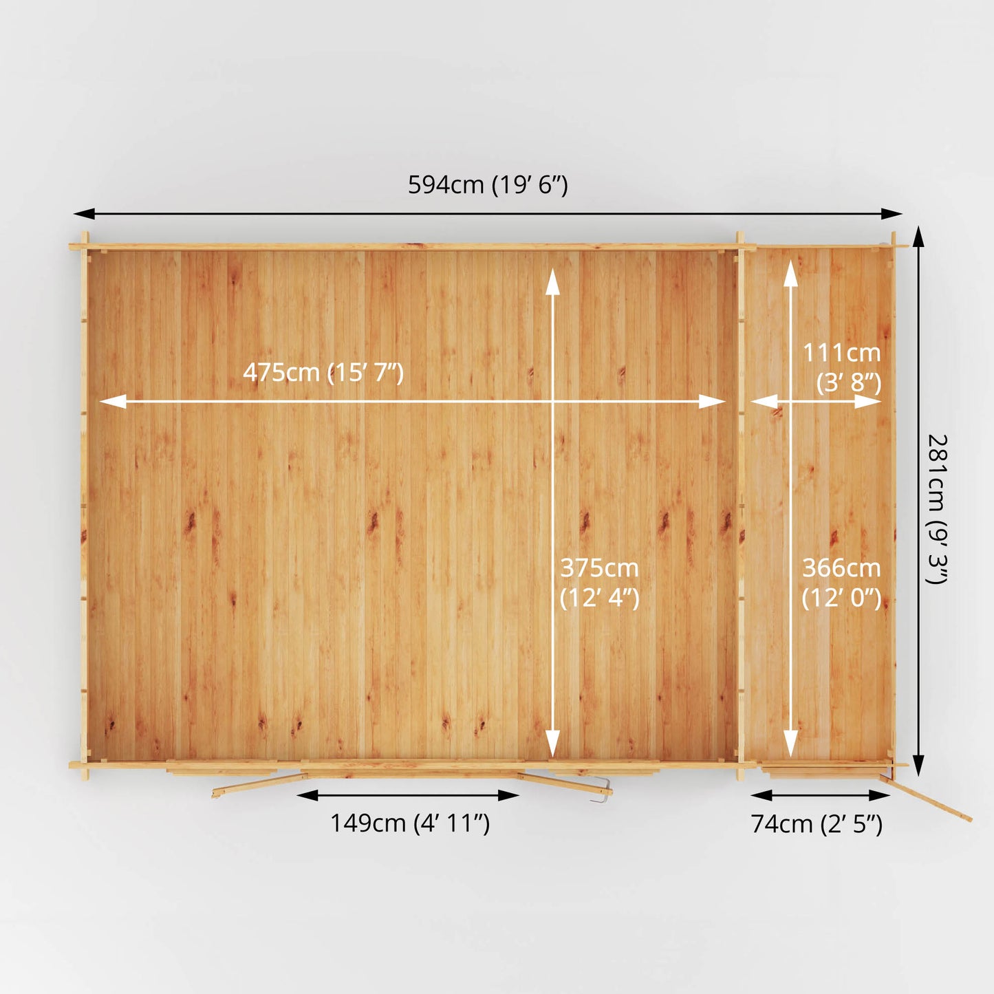 6.1M X 4M Home Office Director With Side Shed - 28Mm