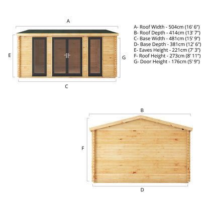 5M X 4M Home Office Studio - 44Mm  (Upvc Windows & Door) - Grey