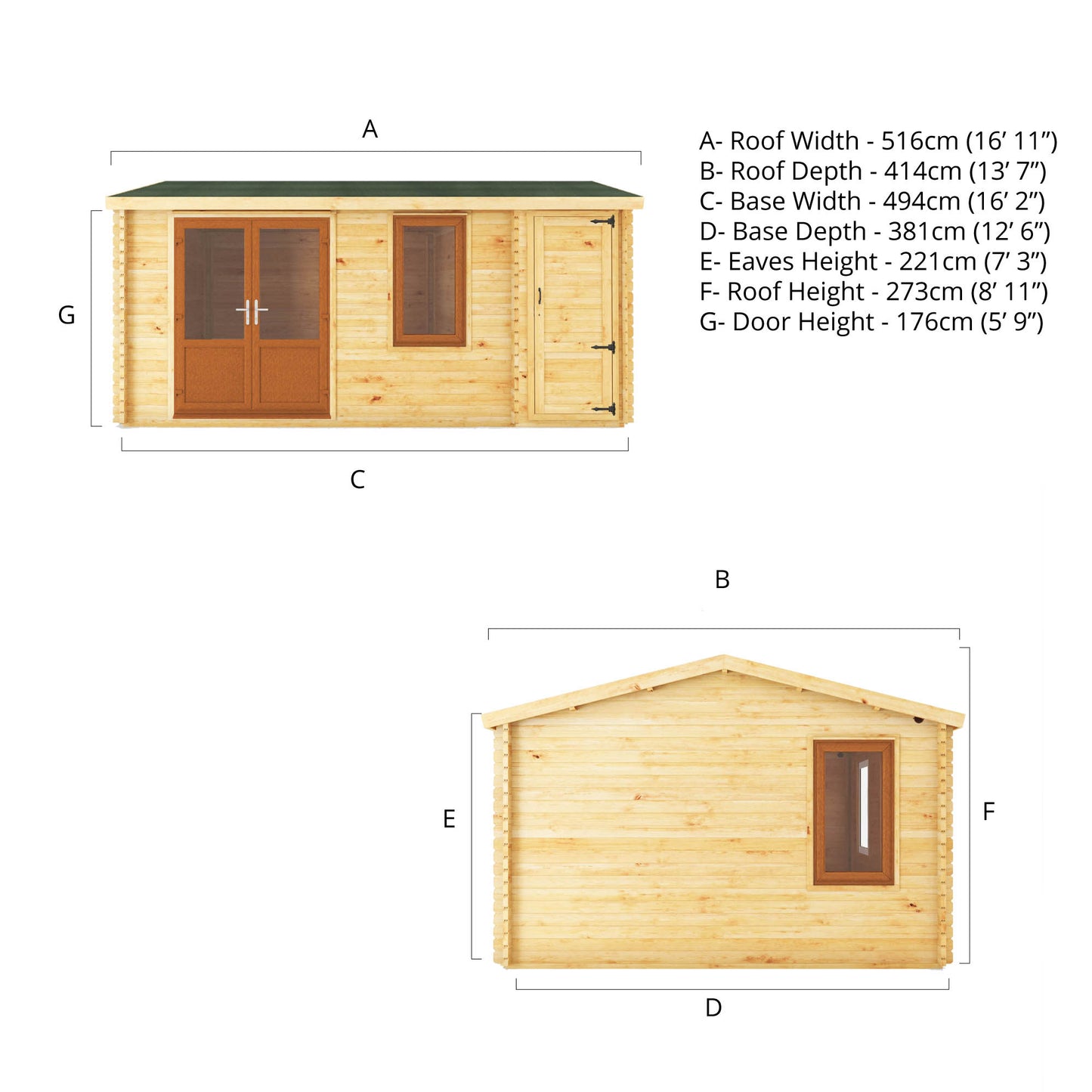 5.1M X 4M Home Office Elite - 44Mm (Upvc Windows & Door) - Oak