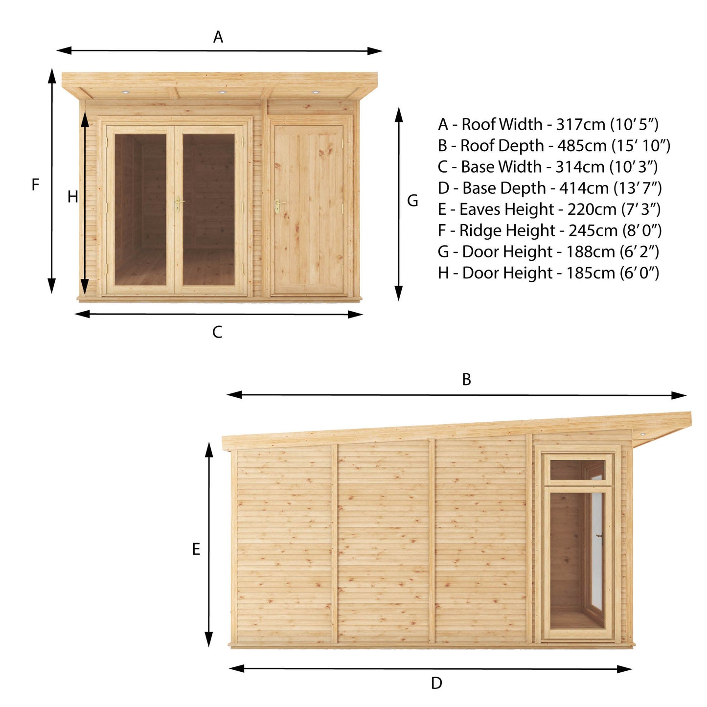 3M X 4M(D) Insulated Garden Room With Side Shed