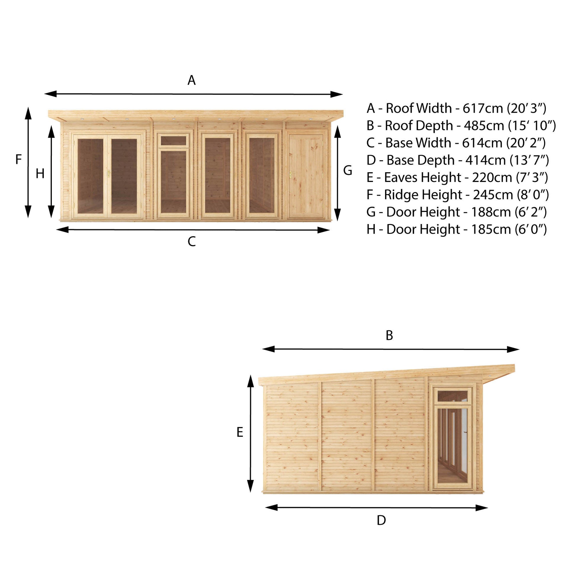 6M X 4M(D) Insulated Garden Room With Side Shed