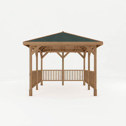 Pressure Treated Gazebo With Roof 3M X 3M With 6X Framed Rails