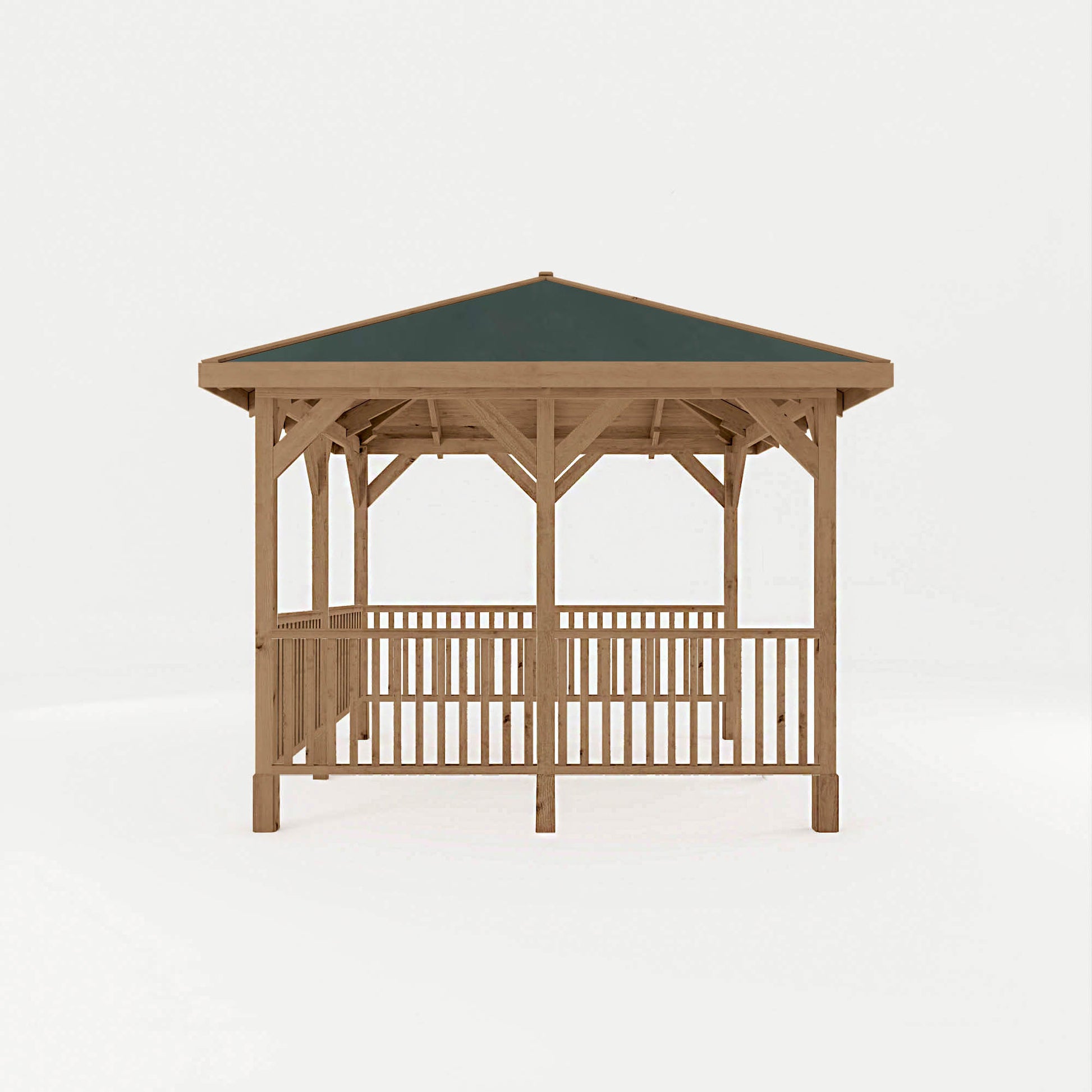 Pressure Treated Gazebo With Roof 3M X 3M With 6X Framed Rails