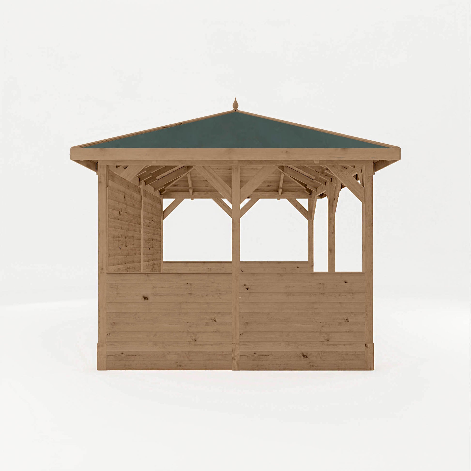 Pressure Treated Gazebo With Roof 3M X 4M With Boarded Panels