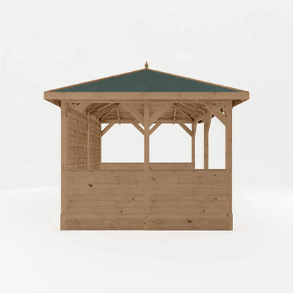 Pressure Treated Gazebo With Roof 3M X 4M With Boarded Panels