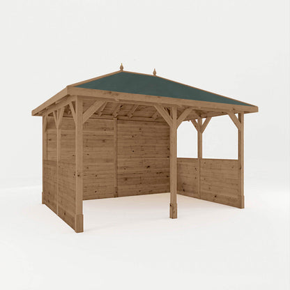 Pressure Treated Gazebo With Roof 3M X 4M With Boarded Panels