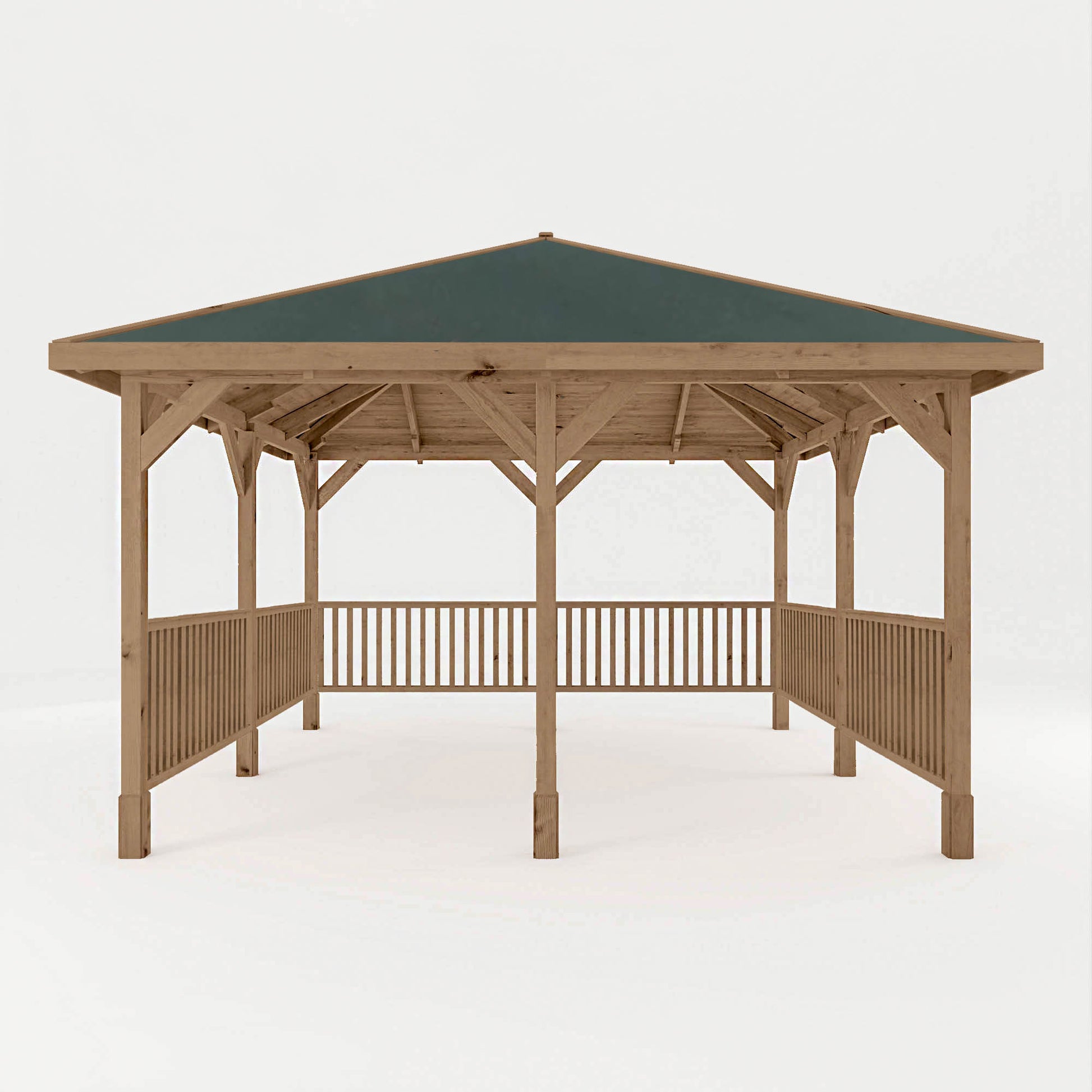 Pressure Treated Gazebo With Roof 4M X 4M With 6X Framed Rails