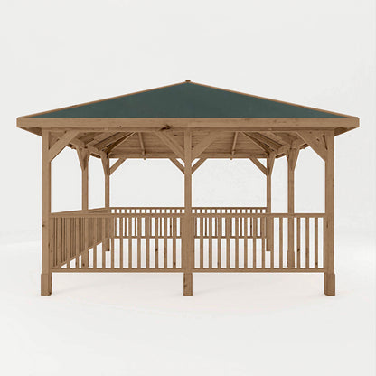 Pressure Treated Gazebo With Roof 4M X 4M With 6X Framed Rails