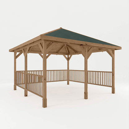 Pressure Treated Gazebo With Roof 4M X 4M With 6X Framed Rails