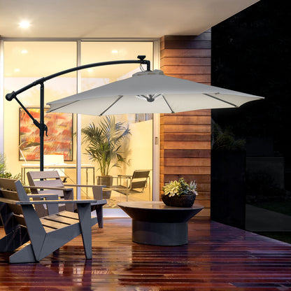 outsunny-3m-led-cantilever-parasol-banana-garden-umbrella-with-solar-lights-crank-handle-and-cross-base-hanging-sun-shade-off-white