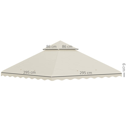 outsunny-3-x-3-m-gazebo-canopy-replacement-covers-2-tier-gazebo-roof-replacement-top-only-cream-white