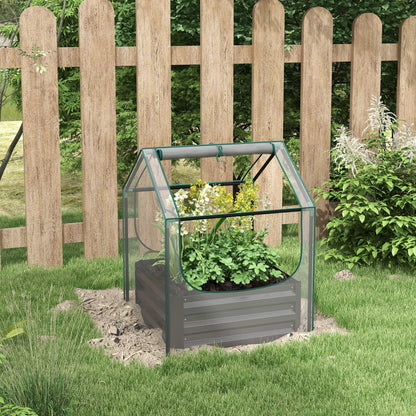 outsunny-metal-planter-box-with-cover-raised-garden-bed-with-greenhouse-for-herbs-and-vegetables-clear-and-dark-grey