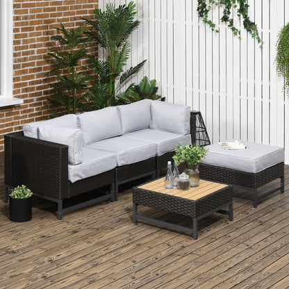 outsunny-5-pieces-outdoor-pe-rattan-corner-sofa-patio-wicker-woven-rattan-garden-furniture-w-thick-padded-cushions-wood-grain-plastic-top-table