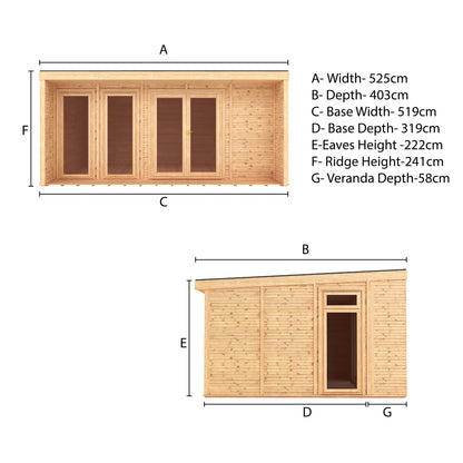  Sherwood Cresswell 5M X 3M Insulated Garden Room