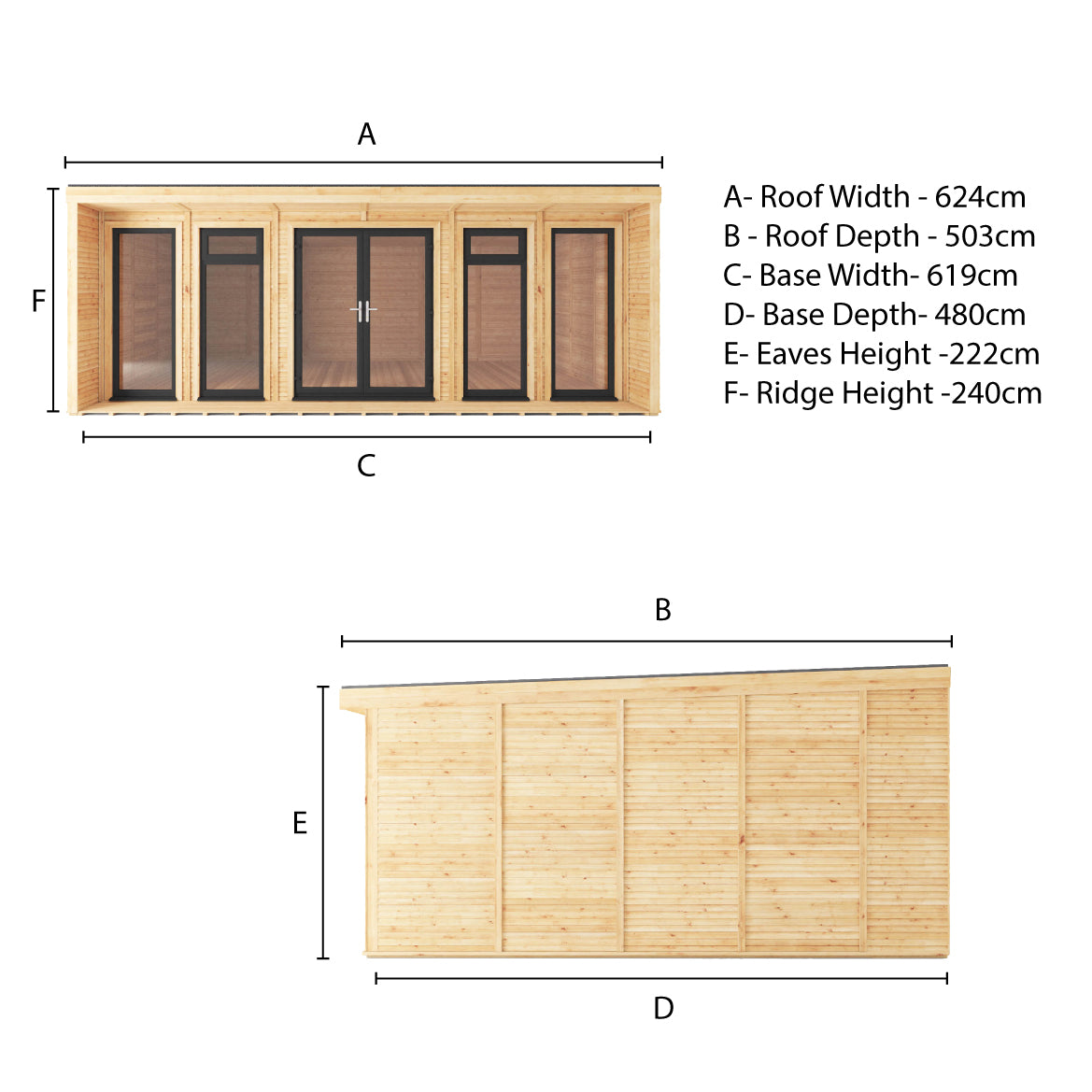 Sherwood Cresswell 6M X 4M Insulated Garden Room - (Upvc Windows & Doors) - Grey