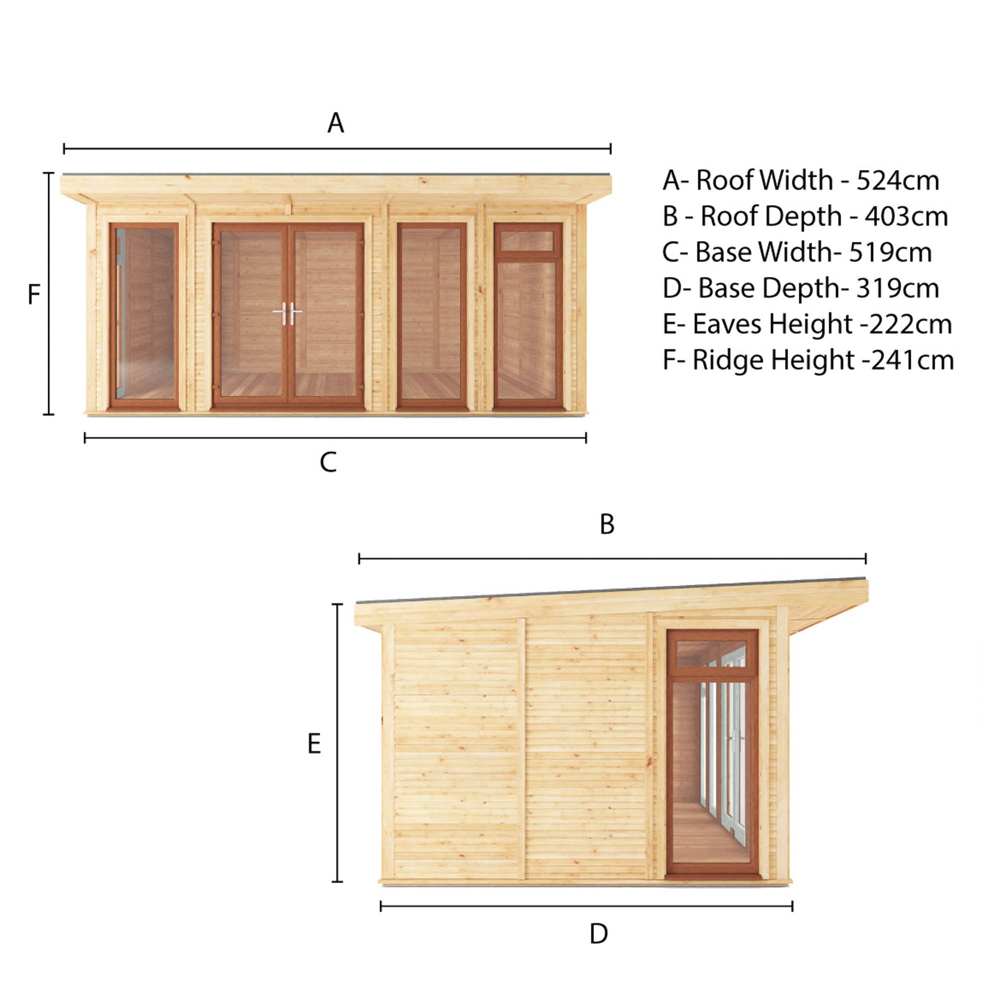 Sherwood Edwinstowe 5M X 3M Insulated Garden Room - (Upvc Windows & Doors) - Oak