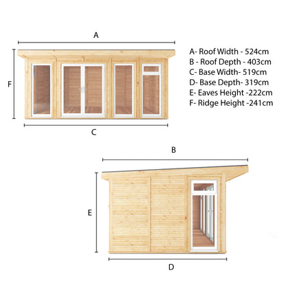 Sherwood Edwinstowe 5M X 3M Insulated Garden Room - (Upvc Windows & Doors) - White