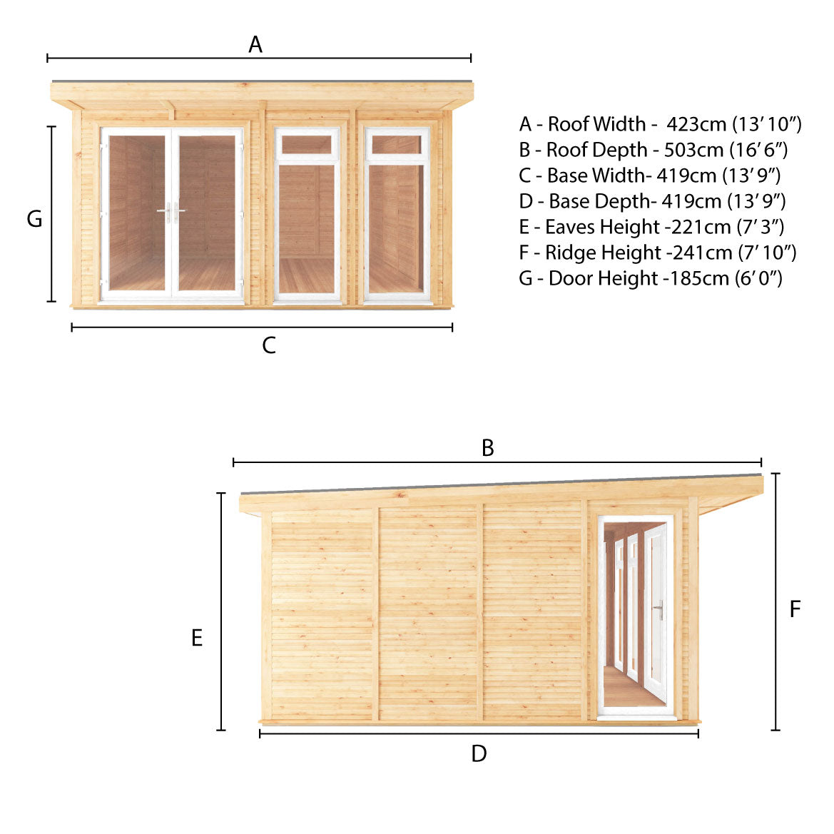 Sherwood Edwinstowe 4M X 4M Insulated Garden Room- (Upvc Windows & Doors) - White