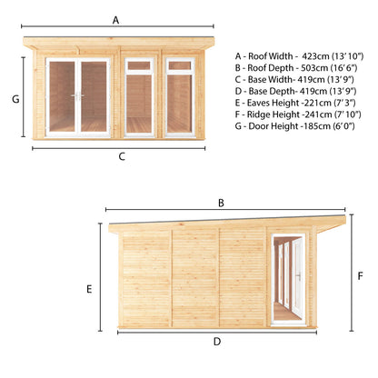 Sherwood Edwinstowe 4M X 4M Insulated Garden Room- (Upvc Windows & Doors) - White