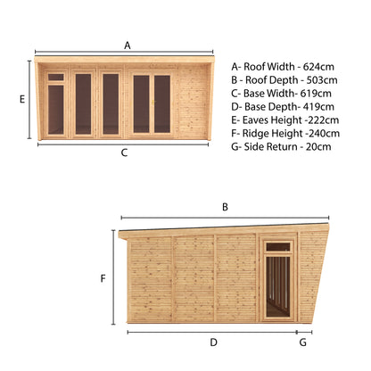 Sherwood Harlow 6M X 4M Insulated Garden Room