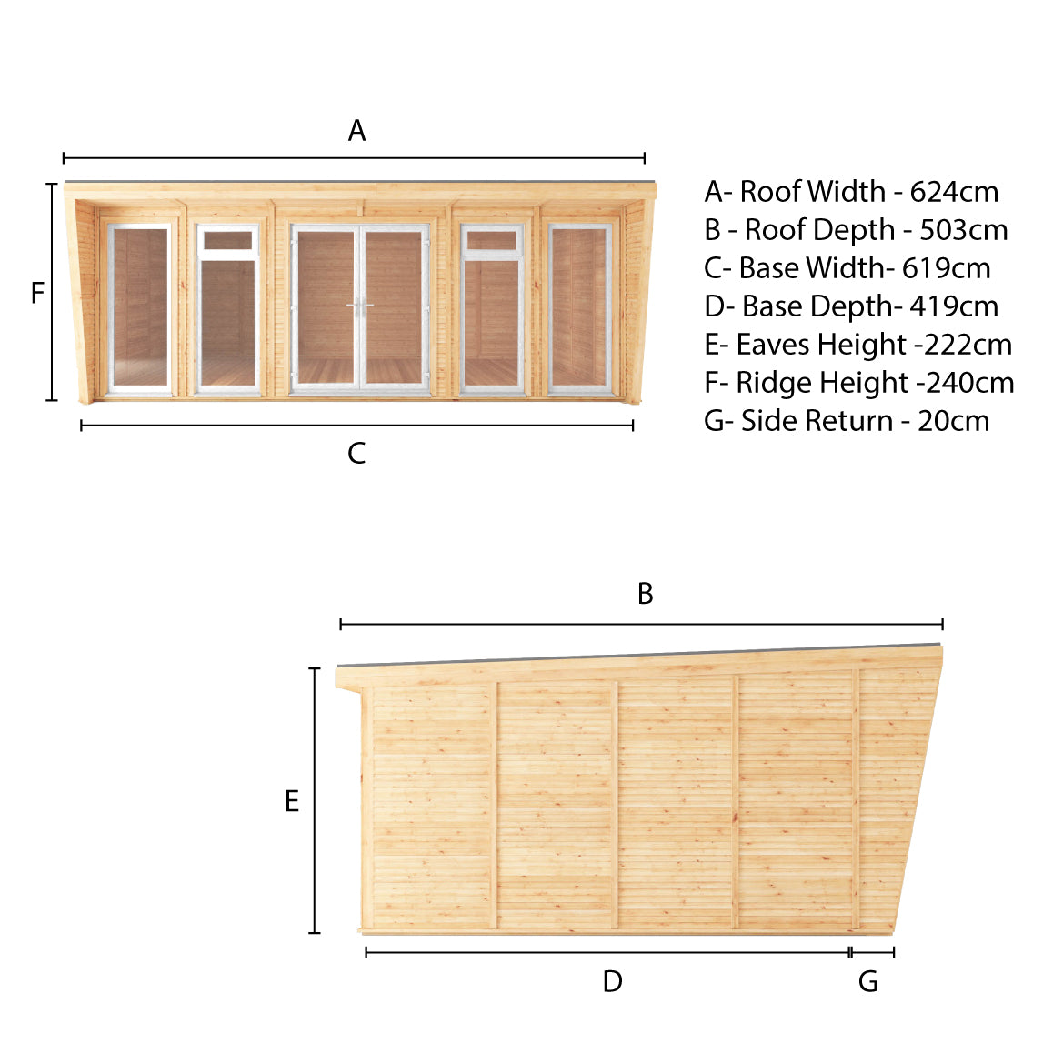 Sherwood Harlow 6M X 4M Insulated Garden Room - (Upvc Windows & Doors) - White