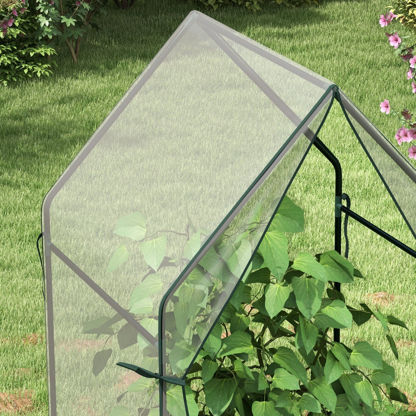 outsunny-mini-greenhouse-garden-tomato-growhouse-with-2-zipped-doors-portable-indoor-outdoor-green-house-90-x-90-x-145cm-clear