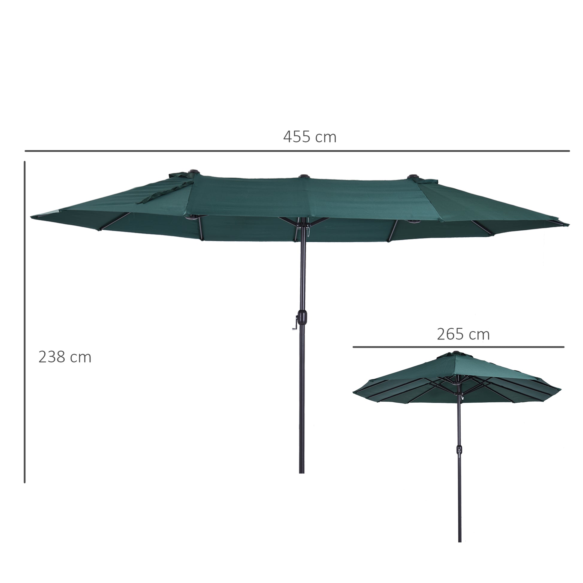 outsunny-4-6m-garden-parasol-double-sided-sun-umbrella-patio-market-shelter-canopy-shade-outdoor-green